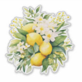 Sticker Bouquet de citron aux fleurs blanches (Devant)