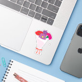 Sticker Bouquet de fleurs (Ordinateur portable avec iPhone)