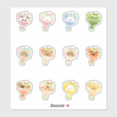 Sticker Bouquet de fleurs animales (Feuille)