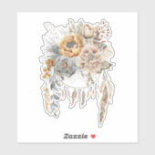 Sticker Bouquet de fleurs Boho et Dreamcatcher (Feuille)