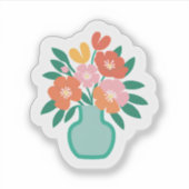 Sticker Bouquet de fleurs d'Aqua | Cute de vase floral des (Devant)