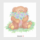 Sticker Bouquet De Fleurs De L'Ours En Teddy (Feuille)