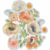 Sticker Bouquet de fleurs de printemps orange (Devant)