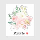Sticker Bouquet De Fleurs Roses Et Crèmes Vierges (Feuille)