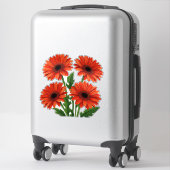 Sticker Bouquet de gerbera rouge vif (Sur valise)