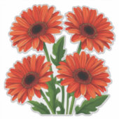 Sticker Bouquet de gerbera rouge vif (Devant)