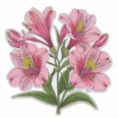 Sticker Bouquet de lys rose (Devant)