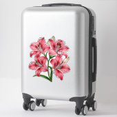 Sticker Bouquet de lys rose (Sur valise)