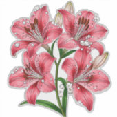 Sticker Bouquet de lys rose (Devant)