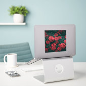 Sticker Bouquet de roses rouges (Ordinateur portable sur le bureau)