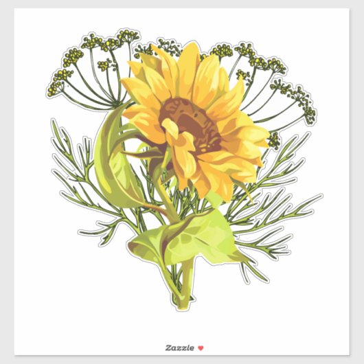 Sticker Bouquet de tournesol (Feuille)