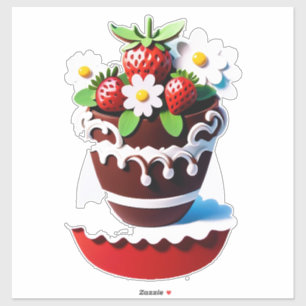 Sticker Bouquet de vase en chocolat élégant avec des frais