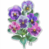 Sticker Bouquet de Violets Fleurs de Sansy (Devant)