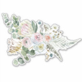 Sticker Bouquet floral Boho aquarelle (Devant)
