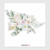 Sticker Bouquet floral Boho aquarelle (Feuille)