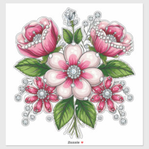 Sticker Bouquet floral coloré
