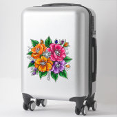 Sticker Bouquet floral coloré (Sur valise)