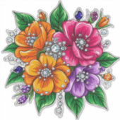 Sticker Bouquet floral coloré (Devant)