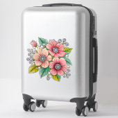 Sticker Bouquet floral coloré (Sur valise)