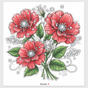 Sticker Bouquet floral coloré