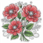 Sticker Bouquet floral coloré (Devant)