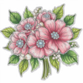 Sticker Bouquet floral coloré (Devant)