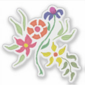 Sticker Bouquet floral de couleur vive (Devant)