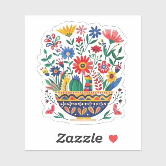Sticker Bouquet Floral mexicain (Feuille)