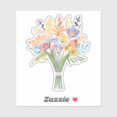 Sticker Bouquet hydrofuge Boho Watercolor (Feuille)