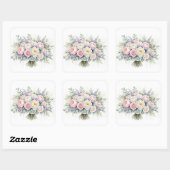 Sticker Bouquet Mariage Pastel Aquarelle (Feuille)