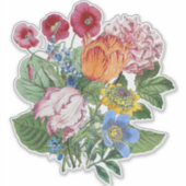 Sticker Bouquet Tulips Peony Flowers (Devant)