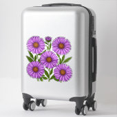 Sticker Bouquet vibrant de chrysanthèmes violets (Sur valise)