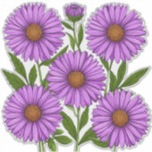 Sticker Bouquet vibrant de chrysanthèmes violets (Devant)