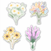 Sticker Bouquets de fleurs d'aquarelle étanche (Devant)