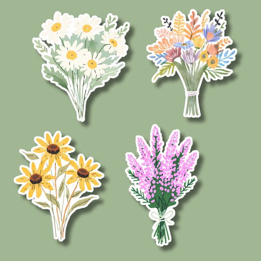 Sticker Bouquets de fleurs d'aquarelle étanche