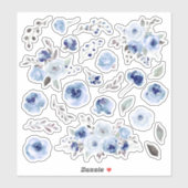 Sticker Bouquets de Mariages floraux Rose (Feuille)