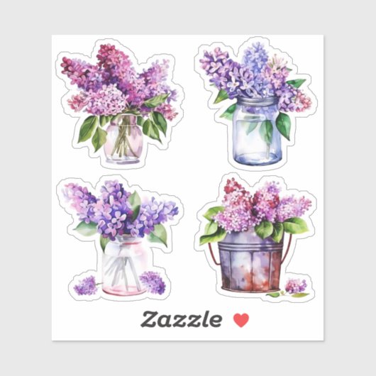 Sticker Bouquets Lilac (Feuille)
