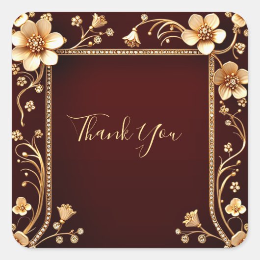 Sticker Bourgogne Golden Flowers (Devant)