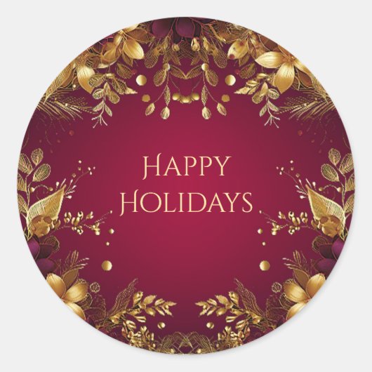 Sticker Bourgogne Red Gold Flowers (Devant)