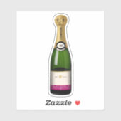 Sticker Bouteille de champagne (Feuille)