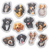 Sticker Bouteille de chien d'aquarelle (Devant)