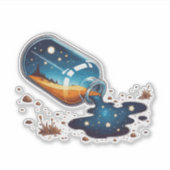 Sticker Bouteille de ciel qui déborde (Devant)
