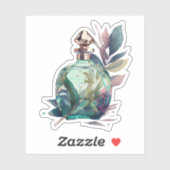 Sticker Bouteille de parfum feuillu (Feuille)