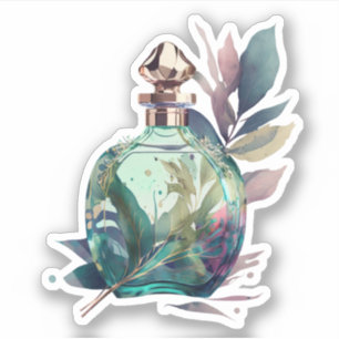 Sticker Bouteille de parfum feuillu