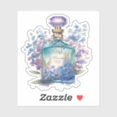 Sticker Bouteille de Parfum Floral (Feuille)