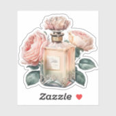 Sticker Bouteille de Parfum Floral (Feuille)