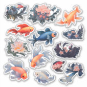 Sticker Bouteille de poisson d'aquarelle (Devant)