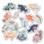 Sticker Bouteille de poisson d'aquarelle (Devant)