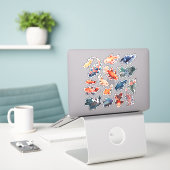 Sticker Bouteille de poisson d'aquarelle (Ordinateur portable sur le bureau)
