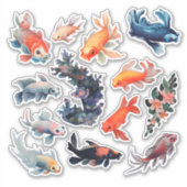 Sticker Bouteille de poisson d'aquarelle (Devant)